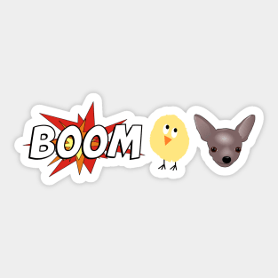 Boom Chick Chihuahua Sticker